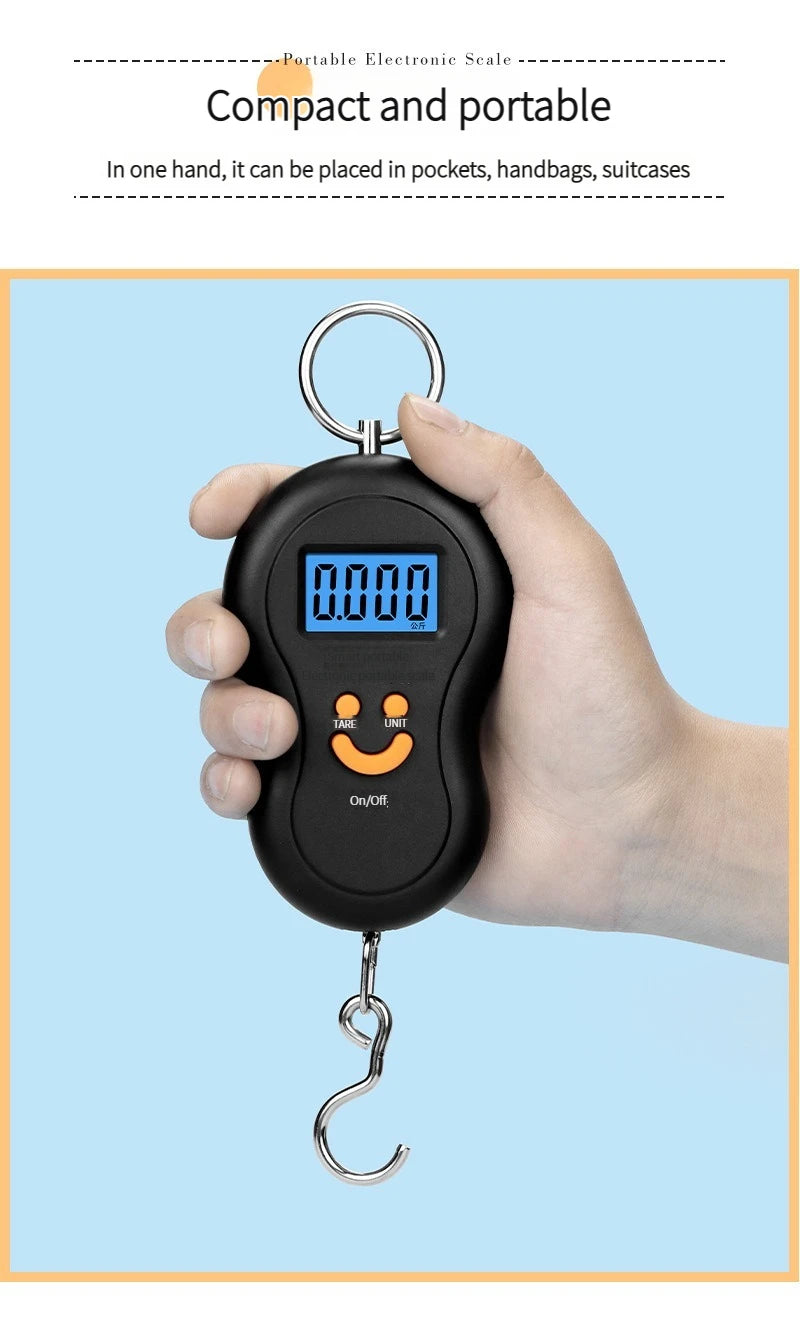 Electronic 50Kg 10g Hanging Scale LCD Kitchen Digital Scale BackLight Fishing Weights Pocket Scale Travel Luggage Scales