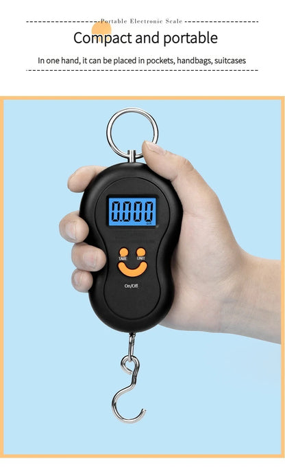 Electronic 50Kg 10g Hanging Scale LCD Kitchen Digital Scale BackLight Fishing Weights Pocket Scale Travel Luggage Scales