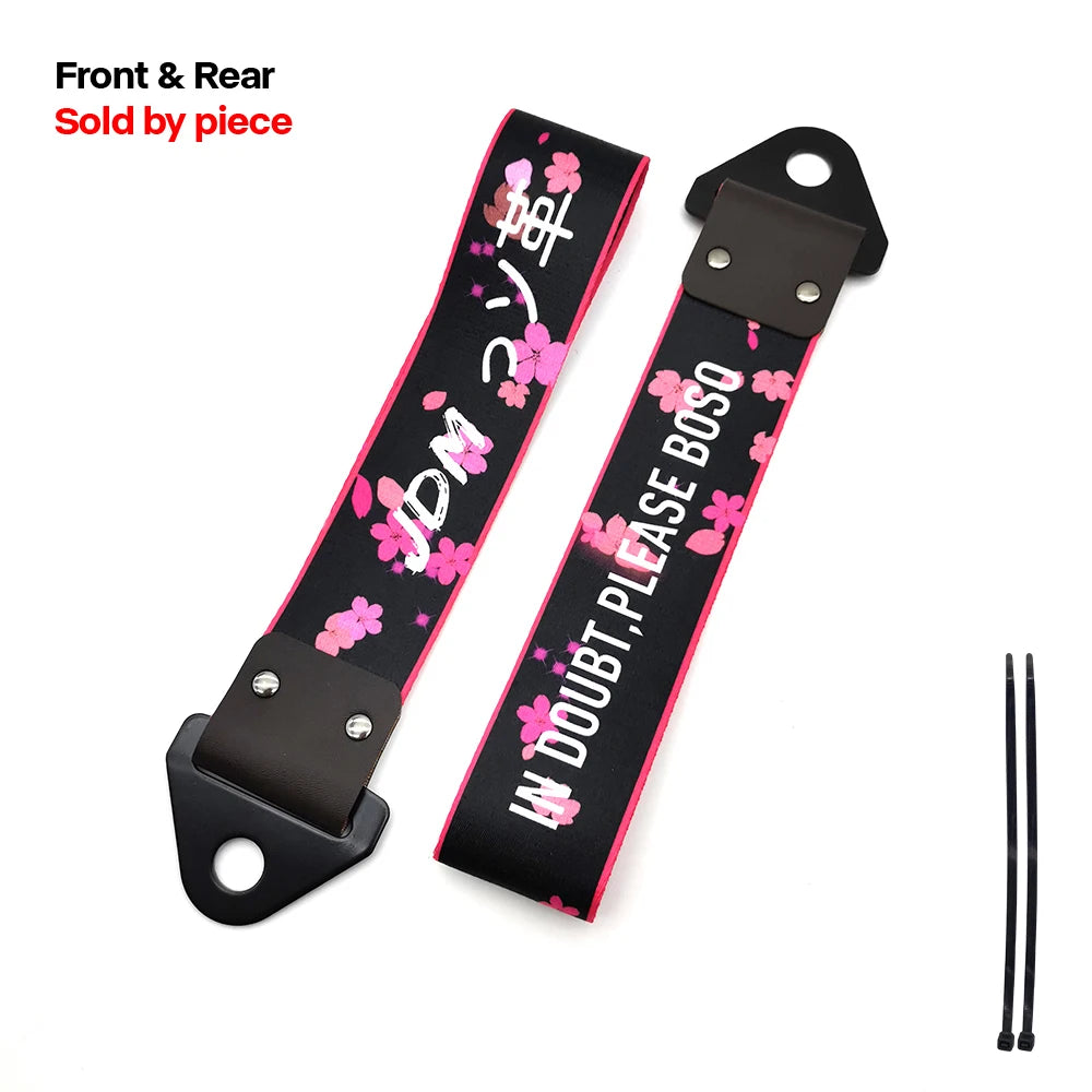 JDM Racing Culture Car Pendant Tow Strap Belt Tow Rope Ribbon Trailer Rope Bumper Towing Strap FOR NOS HKS Initial D Accessories