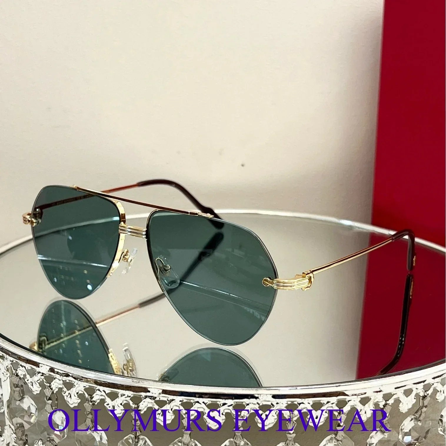 Ollymurs  Frameless Brushed SunglassesDesigner CT0427S CAR Card Home New Men's Comfortable Fashion Anti-ultraviolet Sunglasses