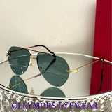 Ollymurs  Frameless Brushed SunglassesDesigner CT0427S CAR Card Home New Men's Comfortable Fashion Anti-ultraviolet Sunglasses
