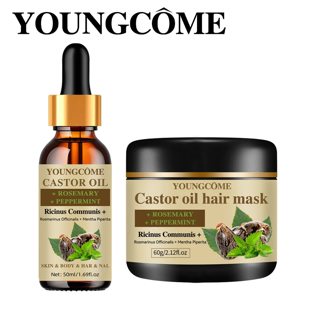 100% Pure Castor oil hair mask Castor oil Hair Growth Oil Natural Treatment Nourish Reduce Hair Loss Anti-Breakage Hair Products