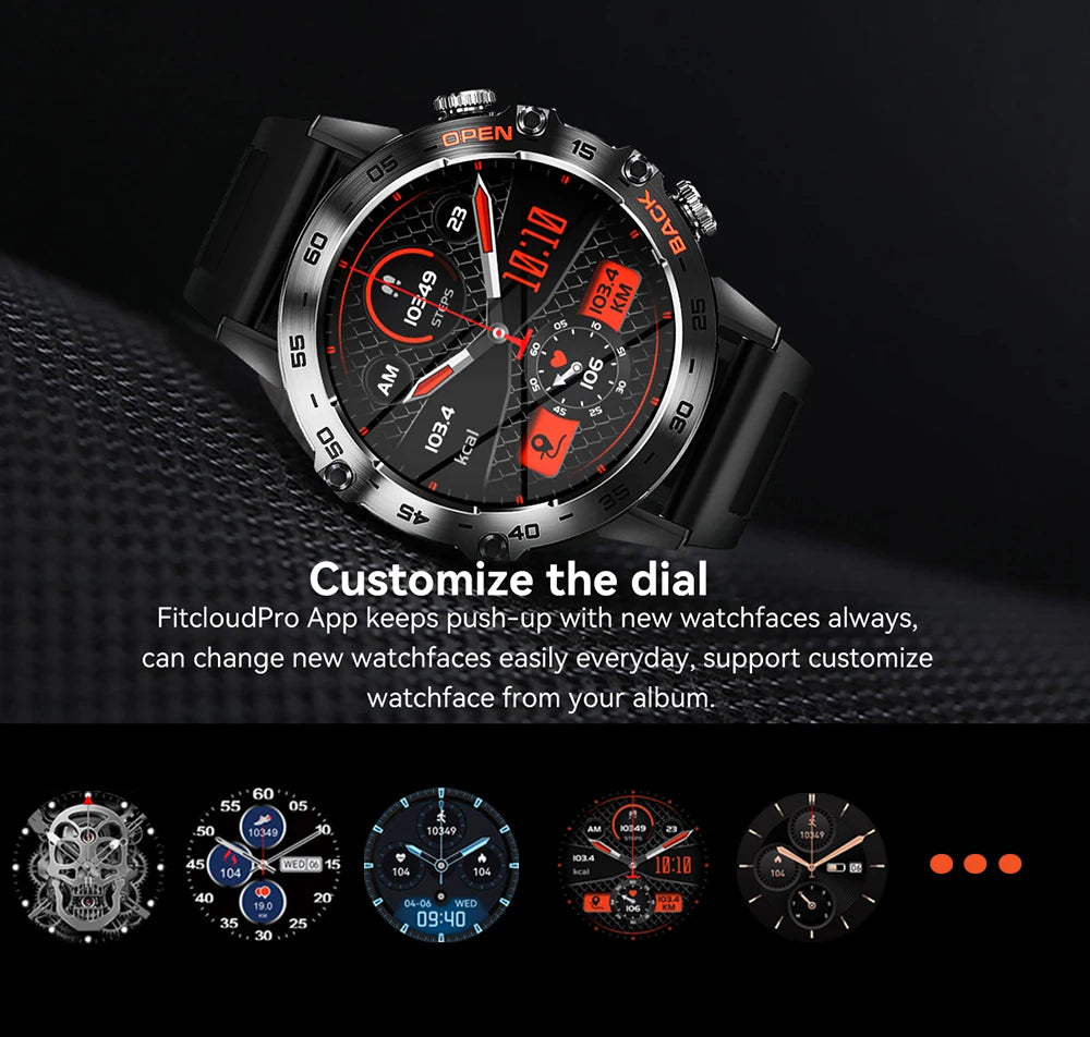 MEVADEN 1.39 inch Bluetooth Call Smart Watch Men Sports Fitness Tracker Watches IP67 Waterproof Smartwatch for Android IOS MD52