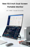 2025 15.6 Dual Screen 1920*1080P 60Hz Touch/Non-Touch Portable Monitor IPS Low Blue Light Eye Protection 360° Folding Drive-free
