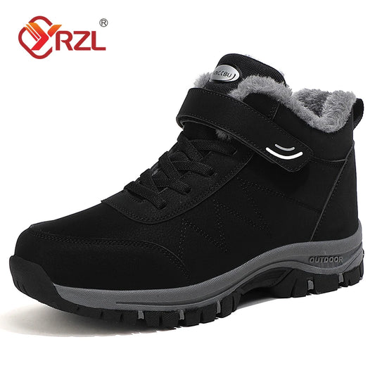 Botas de nieve YRZL para hombre, zapatillas impermeables, botas de felpa súper cálidas para mujer, botas de senderismo antideslizantes para exteriores, zapatos de trabajo para invierno