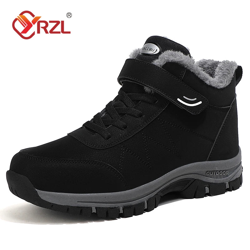Botas de nieve YRZL para hombre, zapatillas impermeables, botas de felpa súper cálidas para mujer, botas de senderismo antideslizantes para exteriores, zapatos de trabajo para invierno