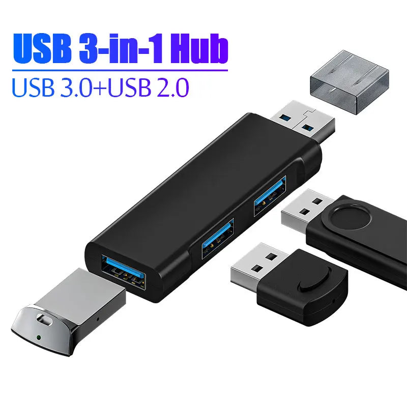 USB 3.0 Hub USB Hub 2.0 Multi USB Splitter Hub Use Power Adapter 3 Port Multiple Expander 2.0 USB 3.0 Hubfor PC
