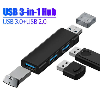 USB 3.0 Hub USB Hub 2.0 Multi USB Splitter Hub Use Power Adapter 3 Port Multiple Expander 2.0 USB 3.0 Hubfor PC