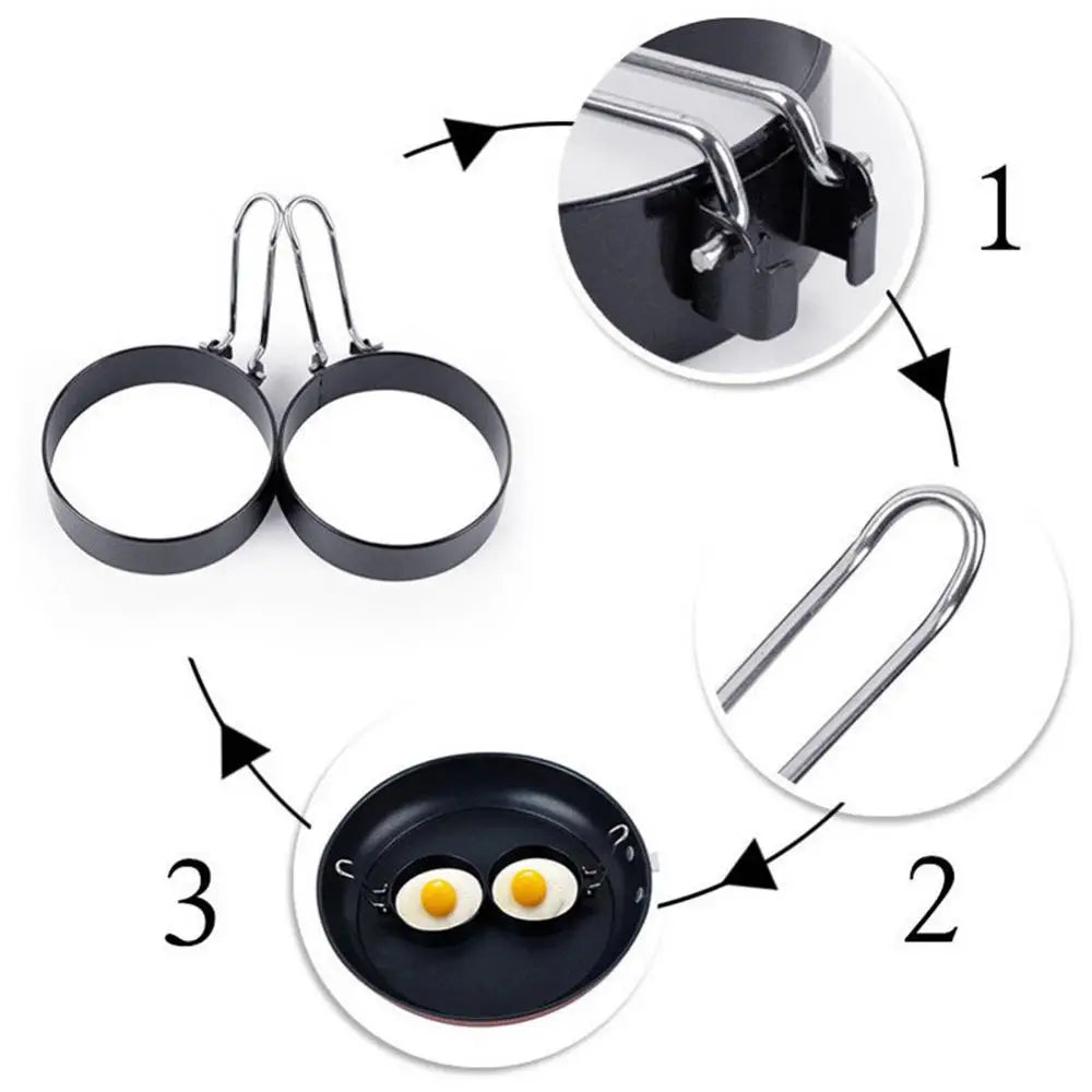 Stainless Steel Egg Cooking Rings Thickened Pancake Mold For Frying Eggs Non-Stick Frying Egg Maker Molds Kitchen Tools