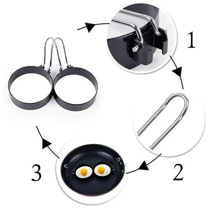 Stainless Steel Egg Cooking Rings Thickened Pancake Mold For Frying Eggs Non-Stick Frying Egg Maker Molds Kitchen Tools