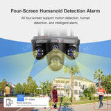 LS VISION 10X Optical Zoom 4-Screens WiFi IP Camera  35MP Outdoor Wifi Security PTZ Cam Auto Tracking Home Surveillance Cameras