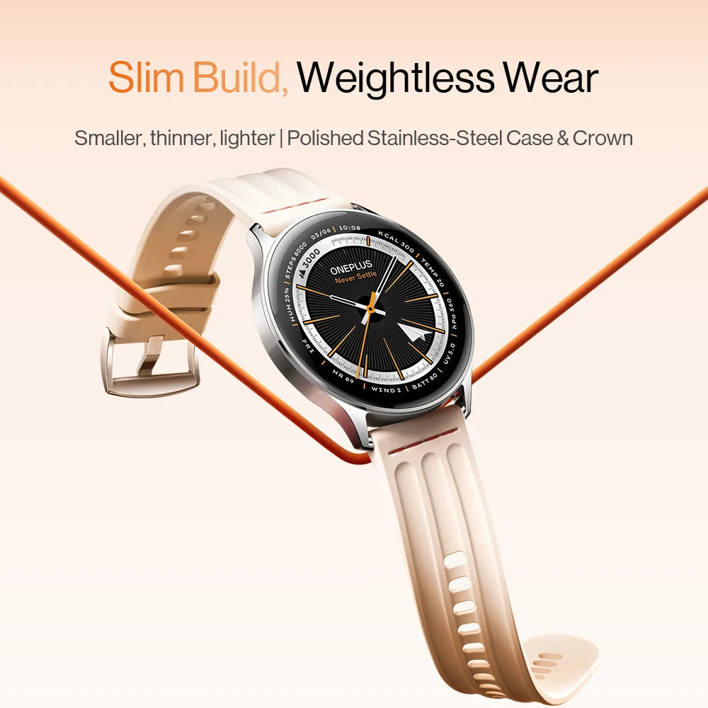 OnePlus Watch Lite SmartWatch (Versão Global), Tela de 1,46 polegadas, 59g, 10 dias de bateria confiável, Monitoramento de frequência cardíaca e oxigenação sanguínea.