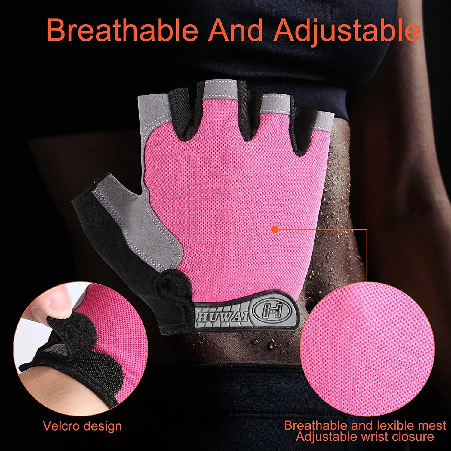 Men Women Gym Gloves Weightlifting Fitness Training Non Slip Palm Protector Breathable Fingerless Bike Bicycle Cycling Gloves