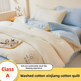 100% Cotton Filled Super Soft Autumn Winter Quilt Lightweight Fluffy Warm Duvets Core Grade A Comfort Quilted Double Comforter