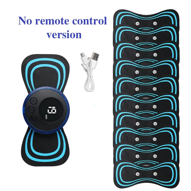 Mini masajeador cervical portátil EMS, camilla eléctrica para aliviar el dolor cervical y relajar los hombros, parche de masaje. 