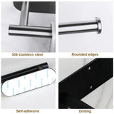 Soporte para papel de cocina de acero inoxidable, sin agujeros, cocina, baño, inodoro, estante de almacenamiento alargado, Portarrollos de papel higiénico adhesivo