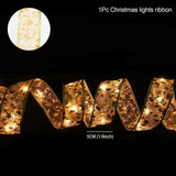 Fita de natal luz de fadas corda feliz natal decorações para casa 2024 cristmas ornamento natal navidad presentes ano novo 2025