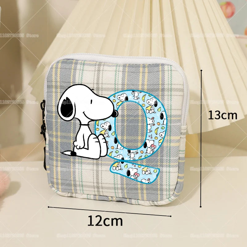 Snoopys Storage Bag Women Large-capacity Lipstick Sanitary Napkin Storage Bag Cute Anime Travel Portable Simple Girls Coin Purse