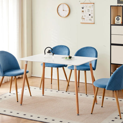A Set Of 4 Dining Chairs With Soft Velvet And Metal Feet Suitable for Kitchen Dining Room Living Room Lounge(Pink/Green/Blue))
