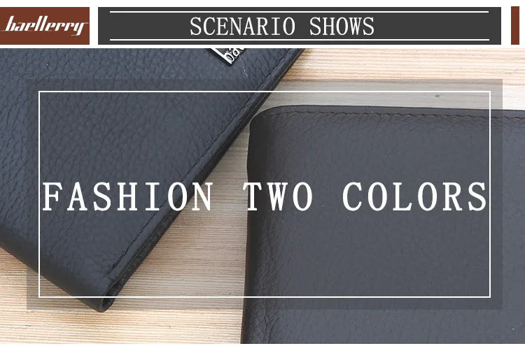 Baellerry Men Genuine Cow Leather Wallet Card Holder Male Purse Short with Coin Pocket Leather Wallets for Men