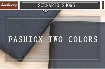 Baellerry Men Genuine Cow Leather Wallet Card Holder Male Purse Short with Coin Pocket Leather Wallets for Men