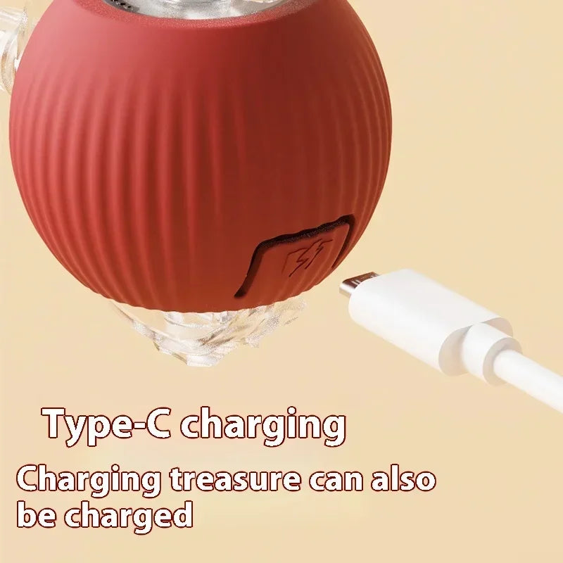 Juguetes eléctricos de pelota para gatos, bola rodante automática, cola sintética, recargable, juguete interactivo inteligente para mascotas, adiestramiento de perros y gatos, ratón de imitación