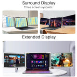 14 inches Laptop Expansion Screen FHD Portable Tri-screen Monitor with 1 Cable for 2 Displays for Windows MacOS for 15-17.3 inch