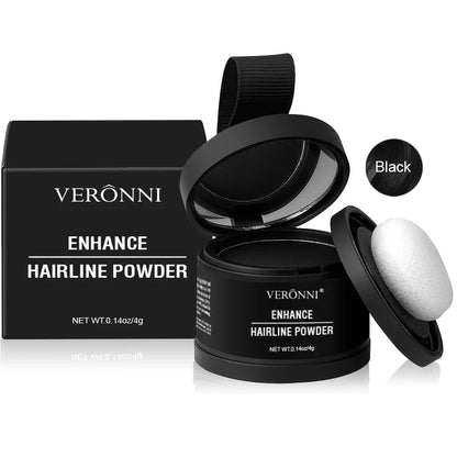 Polvo corrector de línea de cabello esponjoso, fibras temporales para cabello negro, raíces, cobertura de canas, polvo de sombra de línea de cabello al instante 