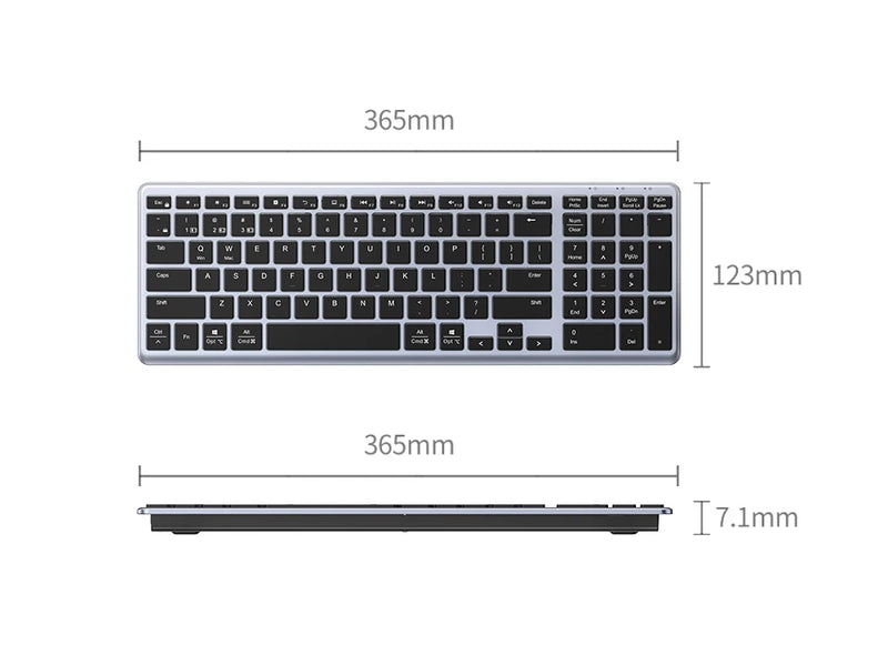 UGREEN Keyboard Wireless Bluetooth 5.0 2.4G Russian/Korean/EN 99 Keycaps For MacBook iPad PC Tablet USB C Rechargeable Keyboard