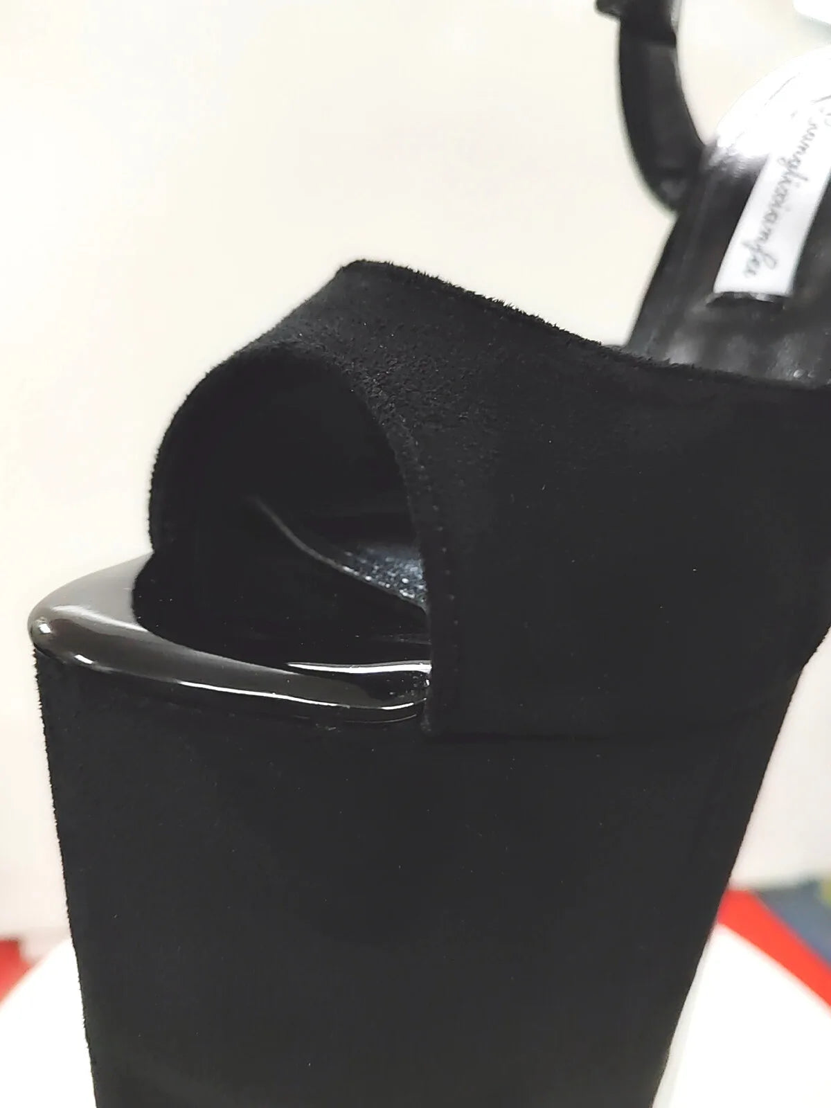 New Super High Thin Heels 30 Cm Steel Heels Large Size Women's Sandals Suede Black Buckle Sky-high Sexy Shoes platform sandals