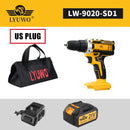 LYUWO Rechargeable Electric Hand Drill, Pistol Drill, Electric Screwdriver, Household Impact Hand Drill Tool,Use MT Battery