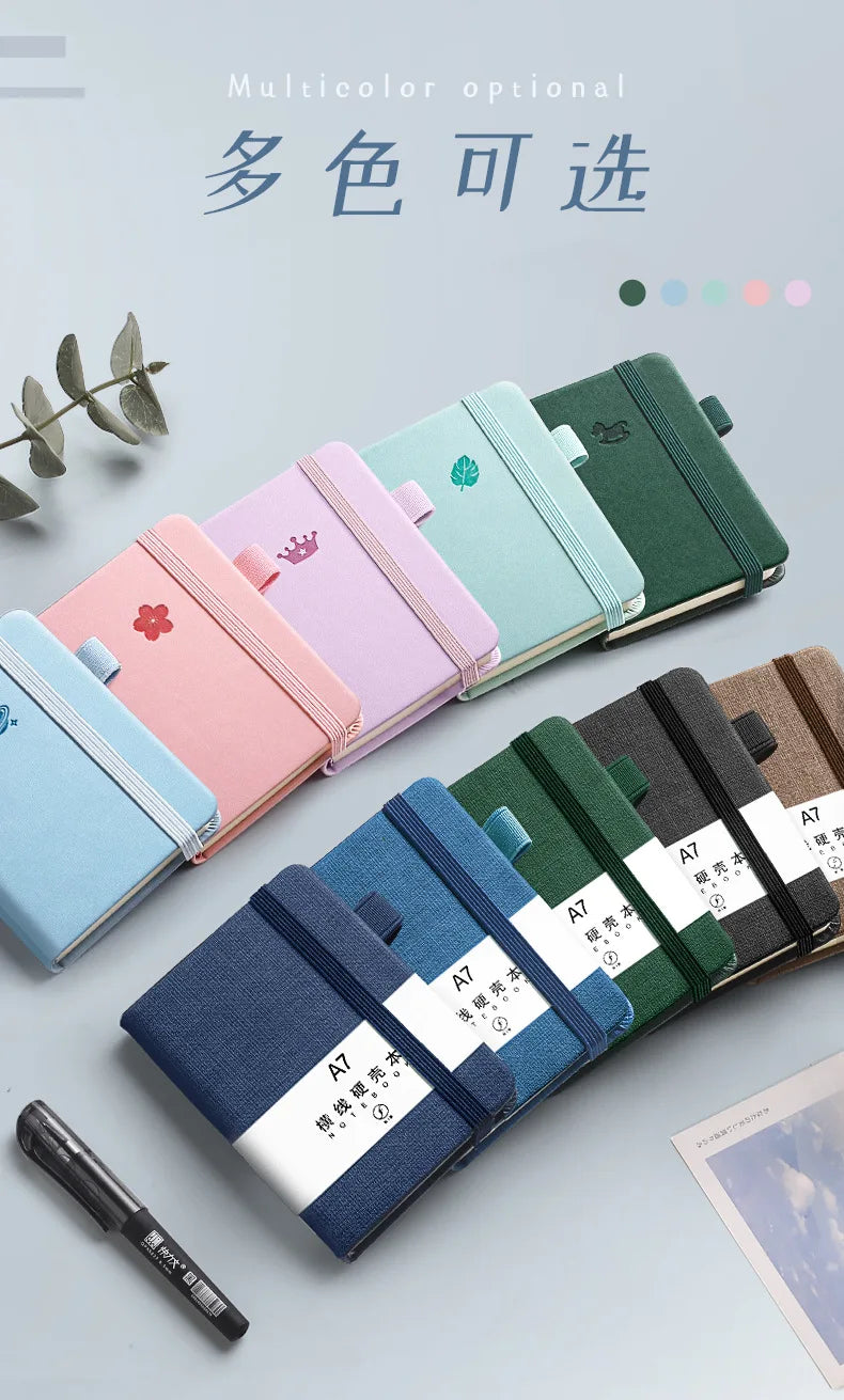 Mini A7 Pocket Notebook Handmade Leather 100Sheets Notepad Portable Travel Diary Planner Schedule Kawaii School Office Supplies