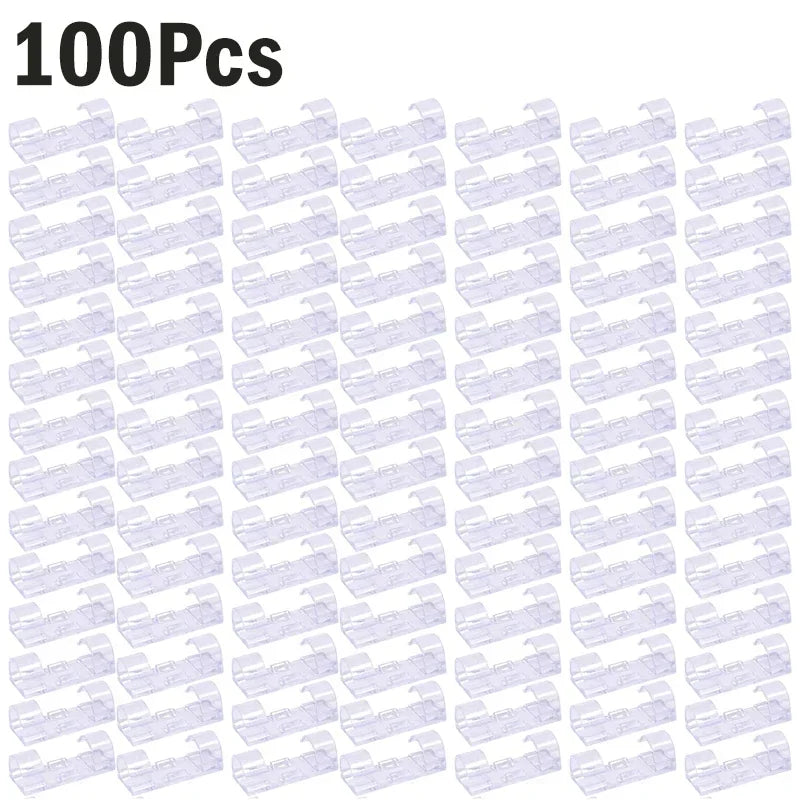 1/100Pcs Cable Clips Self-Adhesive Cable Organizer Cord Management System Cord Holder for Wire Management Desk Car Office Home