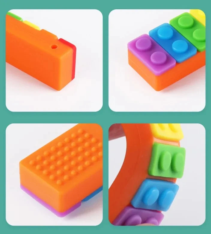 Silicone Baby Teether Toy, Colorful Toys, Christmas Teethers, Autism Sensory Chew, Oral Motor Therapy Tools, Teething Necklace