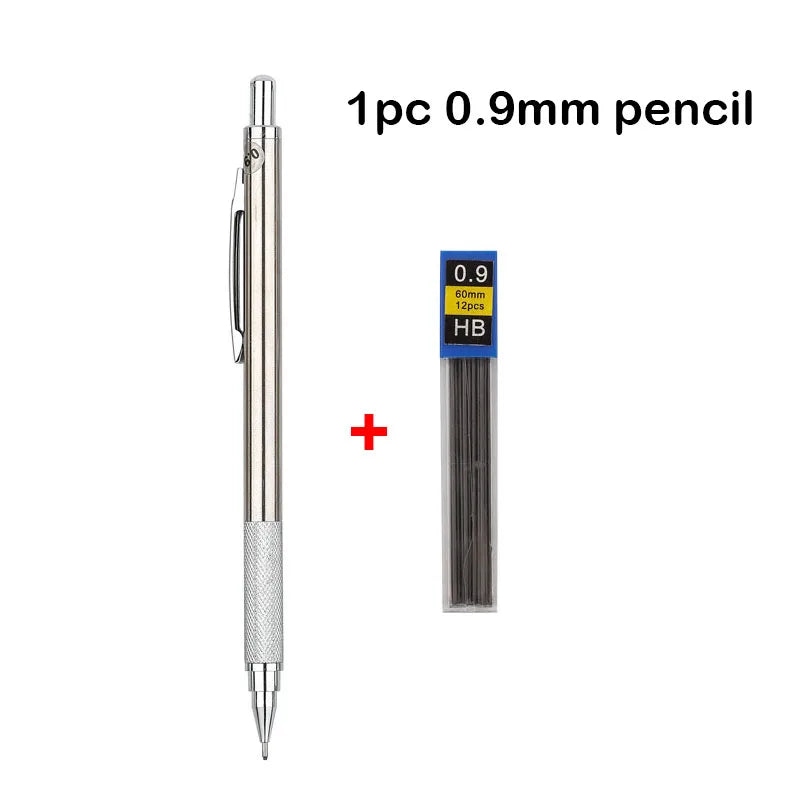 Mechanical Pencil Set 0.3 0.5 0.7 0.9 1.3 2.0mm Full Metal Art Drawing Painting Automatic Pencil with Leads Office School Supply