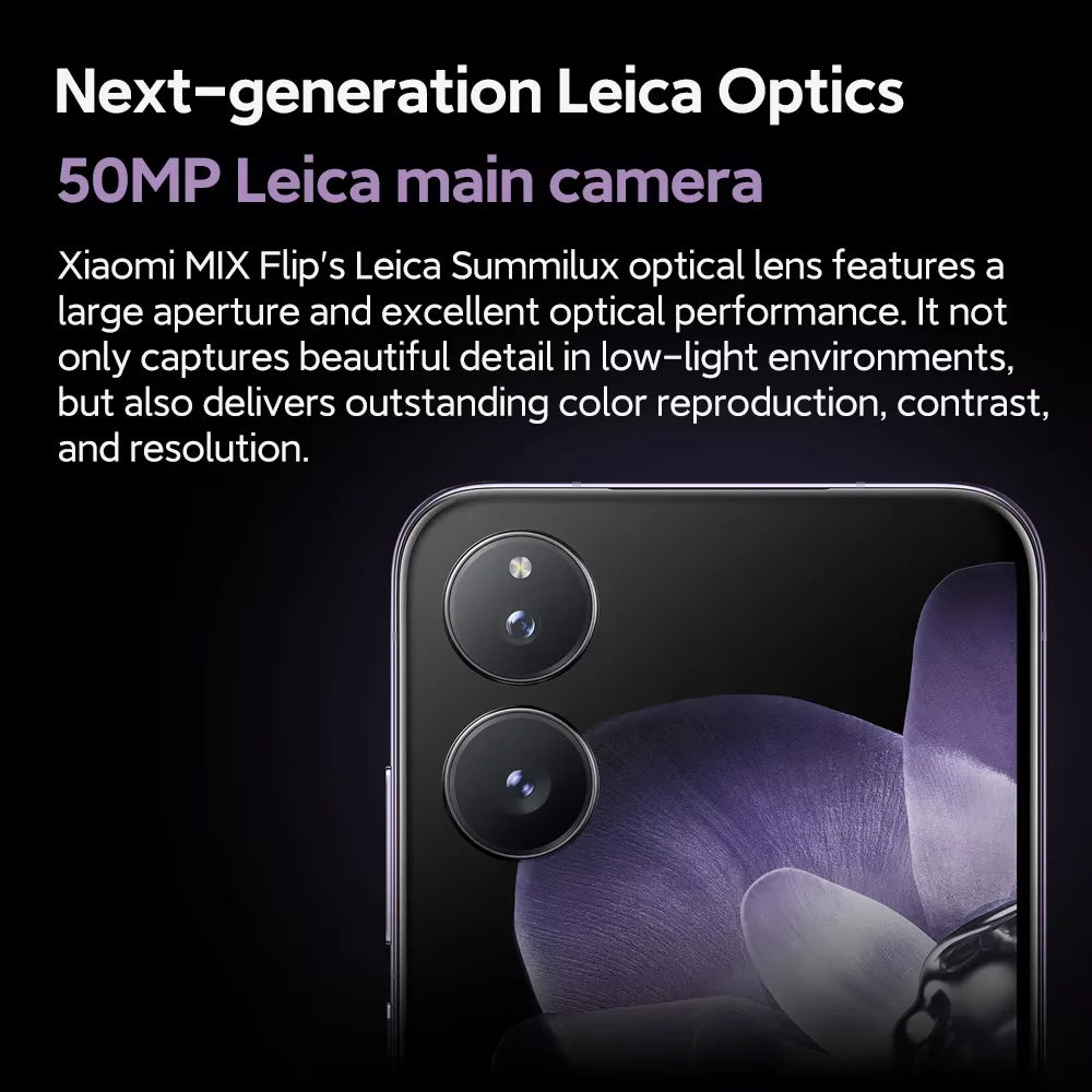 Global Version Xiaomi MIX Flip 67WHyperCharger 12GB 512GB Leica  6.86" 120Hz Display Snapdragon 8 Gen 3 Smartphone 50MP Camera