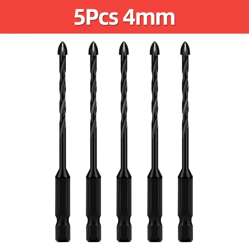 Cross Hex Tile Drill Bit For Glass Concrete Ceramic Tile Hole Opener Tungsten Carbide Hard Alloy Bits Set Tools 3 4 5 6 8 10 12mm