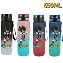 650ML Sonic Hedgehog Sport Water Bottle Large Capacity Cartoon Portable Plastic Water Bottle Drinking Cup Student Birthday Gifts