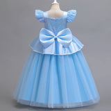 Disney Deluxe Elegant Cinderella Princess Ball Gown Fancy Birthday Cinderella Party Dress Vestidos Costume Play Carnival Apparel