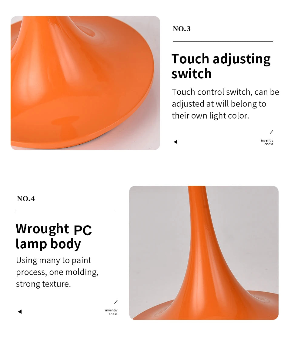 Danish mushroom table lamp Nordic modern high-end atmospheric charging bedroom bedside living room decorative light
