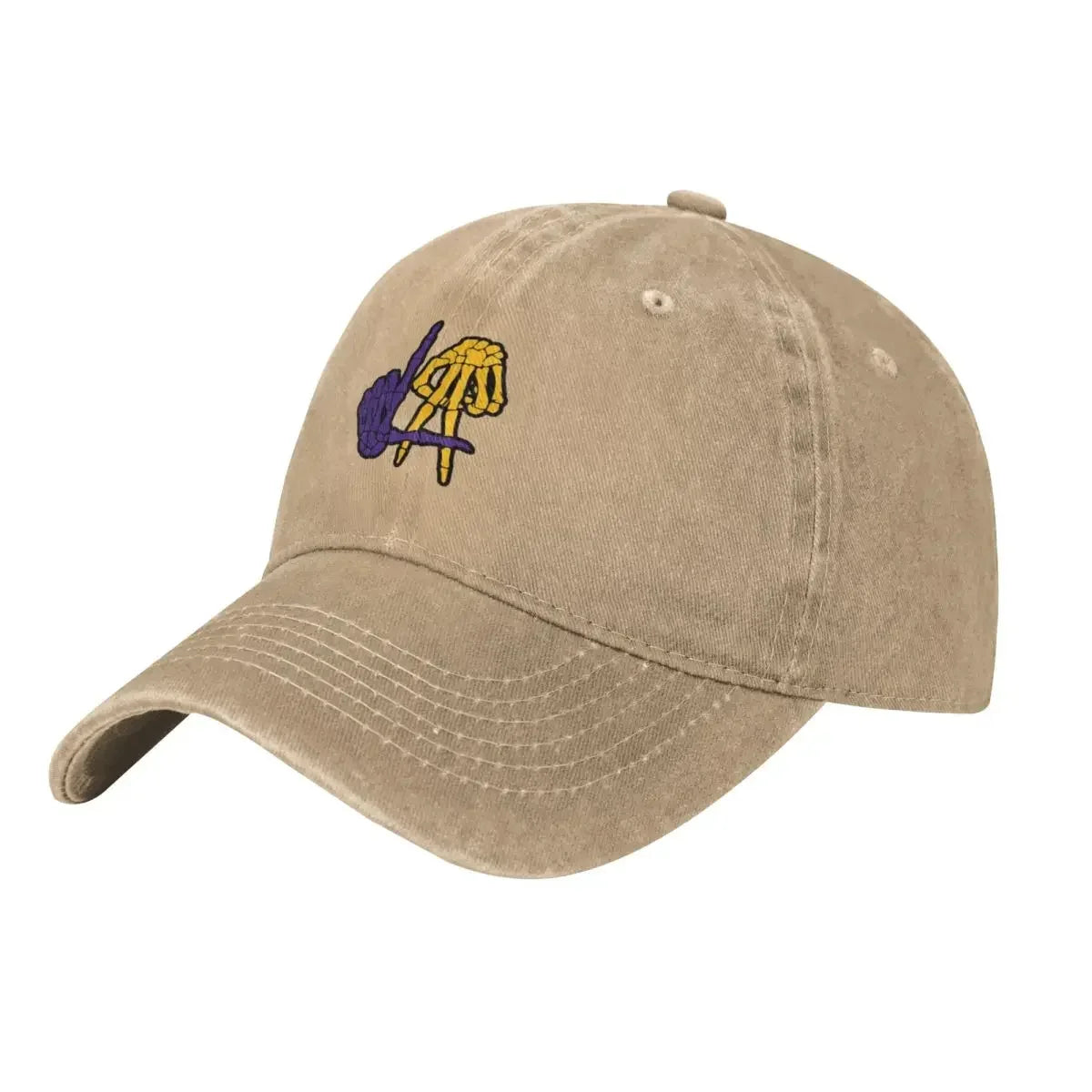 Fashion LA Lakers Skeleton Hand Sign Baseball Caps Women Men Snapback Cap Female Male Visors Sun Hat Unisex Adjustable