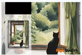 Cute Cats Pop Illustration Prints Canvas Painting Aesthetic Wall Art Pictures Home Room Dec Abstract Black Cat Drawing Poster