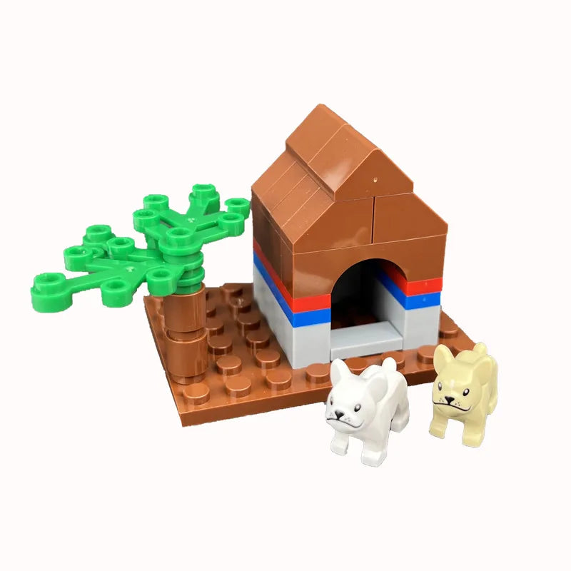 New Animal Chihuahua Parts MOC Building Blocks Farm Ranch City Zoo Family Pet Dog Bricks Toys Compatible With LEGO