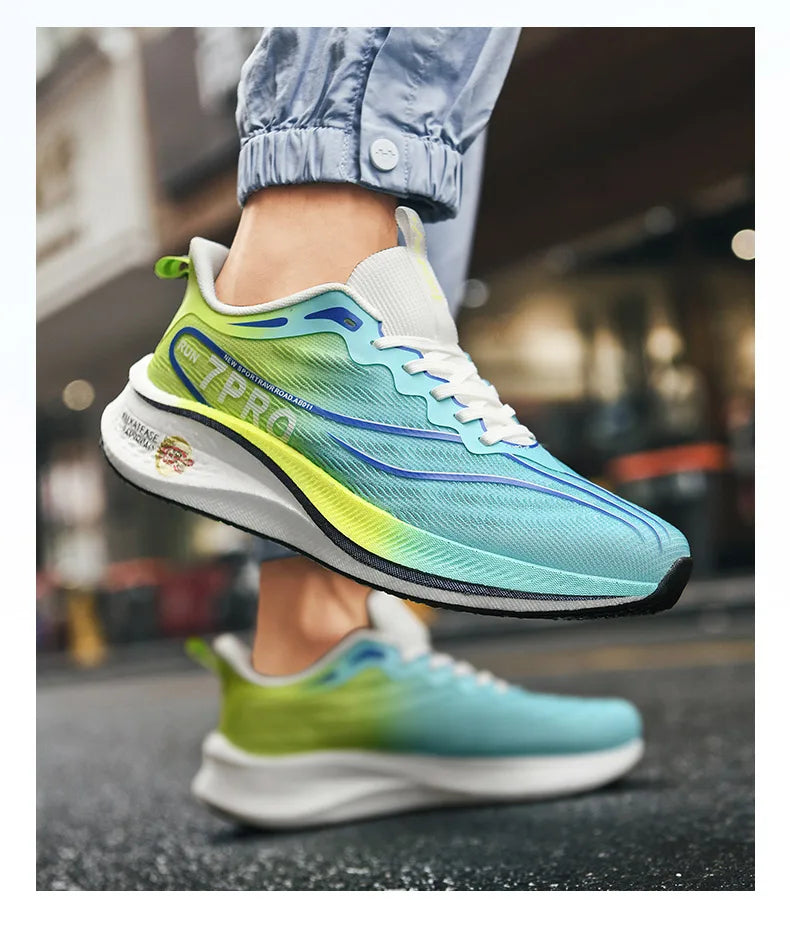 Summer Men's Running Shoes New Professional Carbon Plate Sports Training Shoes Outdoor Non-slip Shock-absorbing Tennis Shoes