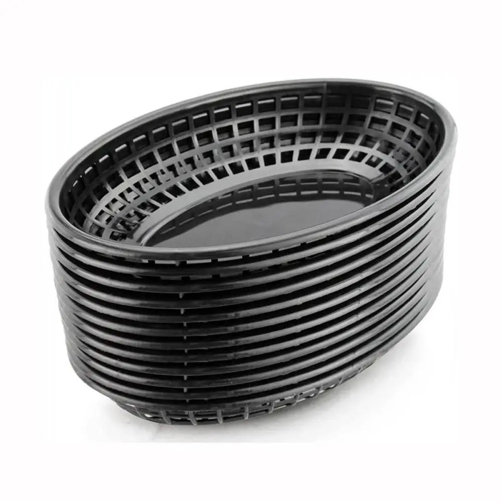 Photo Prop Plastic Food Baskets Reusable Colorful Bread Plate Oval Shape Basket Serving Desktop Decor