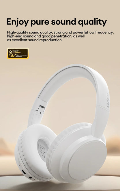 Lenovo TH11 Over-Ear Headsets Bluetooth 5.4 HI-FI Stereo Noise Cancelling Headphones Wireless Wired Gaming Earphones Comfortable