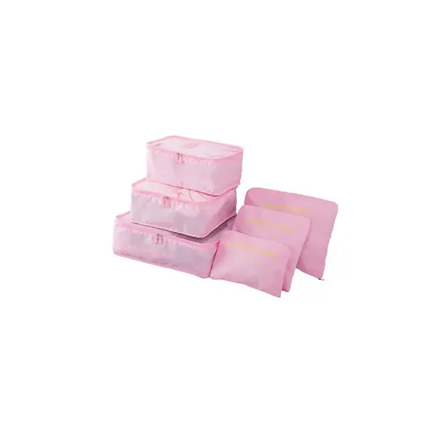 Bolsas de viaje para guardar ropa, organizador de equipaje portátil, funda para maleta, cubo de embalaje, para guardar zapatos, maleta (6 unidades) 