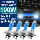 O xênon guardou o bulbo branco super do farol do olhar do efeito, lâmpada do halogênio, auto bulbo dianteiro da névoa do farol, 12V, 100 W, 90W, H7, 4500K, 4 PCes