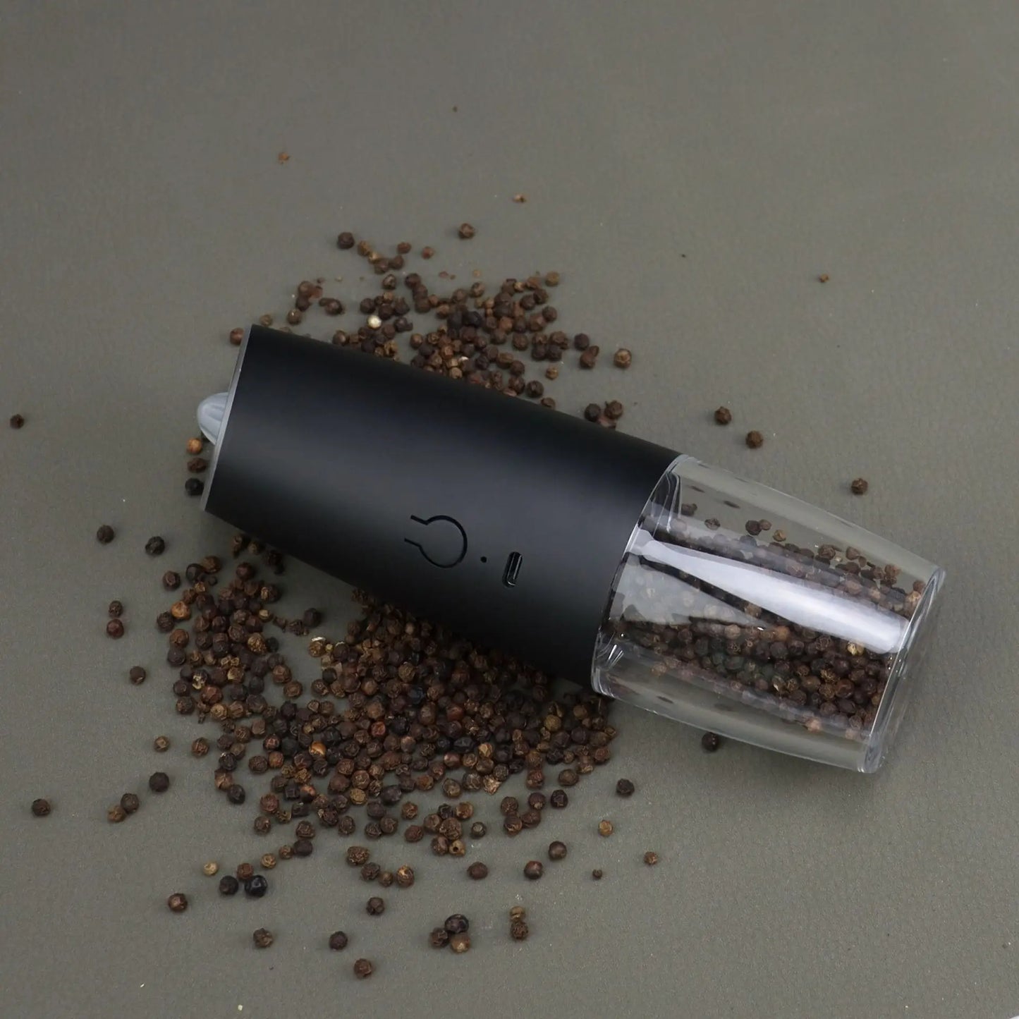 Molinillo de pimienta eléctrico, molinillo de sal y pimienta, recargable por USB, molino de especias de aspereza ajustable con luz LED, herramienta de cocina, 2 unidades