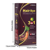 Shampoo de Coloração Instantânea Meidu 3 em 1 – Cor Preto Natural para Homens e Mulheres – Tinta de Cabelo à Base de Ervas (Opções: Castanho, Roxo)